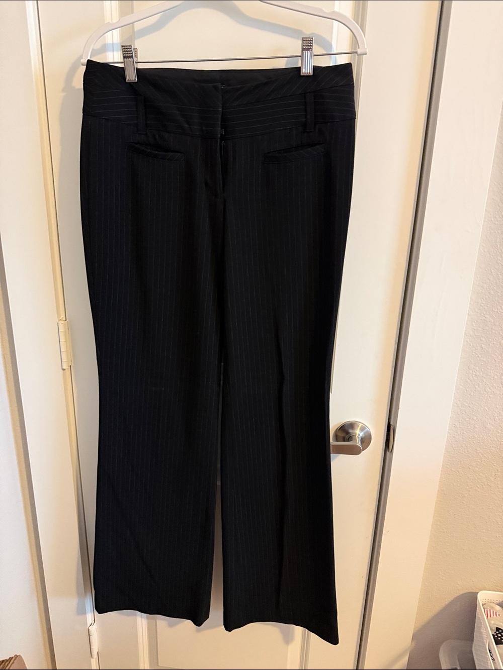 Express Black Pinstripe Women’s Editor Trousers